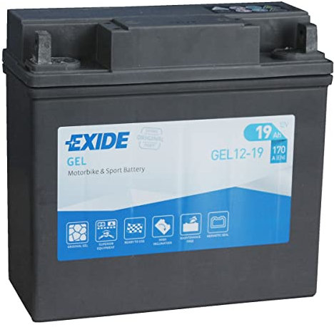EXIDE GEL 12-19 Motorbike Motorcycle Jetski Battery 12v 19ah 170A (check size) - 1 Year Warranty