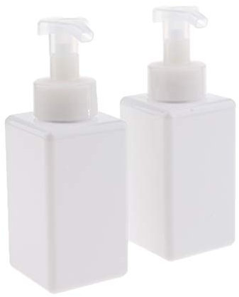 2 Stk 450ml Schaumseifenspender Pumpseifenspender Schaumspender für Bad & Küche, Wiederbefüllbar Kosmetik Sprühflasche - Weiß