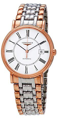 Longines Flagship Herren Automatikuhr, zweifarbig, weißes Zifferblatt, L49211117