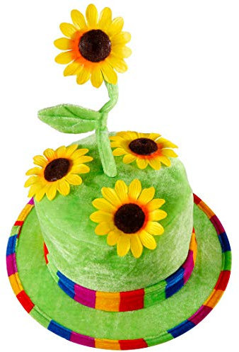 Amakando Stylischer Blumenhut für Clowns/Grün/Flower Power Damenhut & Herrenhut/EIN Blickfang zu Fasching & Karneval