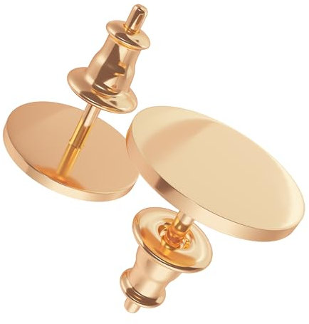 BAFFOS® Ohrstecker für Damen - kleine runde Plättchen Ohrringe aus widerstandsfähigem Edelstahl in Rose-Gold und Silber Schmuck + Geschenk Freundin
