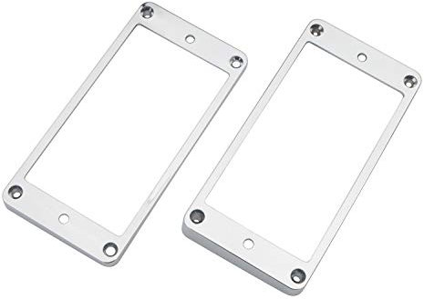 Pxyelec Humbucker-Tonabnehmer-Befestigungsringe für E-Gitarre, Kunststoff, chromfarben, 4 mm hoch, 2 Stück