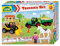 Lena 01632 - Truckies Set Bauernhof 13 teilig, Inhalt: Traktor mit Anhänger ca. 36 cm, Radlader ca. 21 cm, 3 Spielfiguren, 1 Pferd, 2 Baken & 5 Pylone, Nutzfahrzeuge & Figuren für Kinder ab 2 Jahren