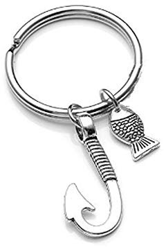 IKAAR Angelhaken Angeln Schlüsselanhänger Schlüsselring Geschenk zum Geburtstag Vatertag