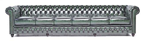jvmoebel XXL Big Sofa Club Lounge Disko Möbel 6 Sitzer Grüne Sofas Couchen Chesterfield