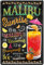 WOGEKA ART Retro Blechschild - Malibu Sunrise Cocktail Rezept - witziger Spruch als Geschenk-Idee zum Geburtstag Weihnachten zur Dekoration 20x30 cm Vintage-Design aus Metall 1438