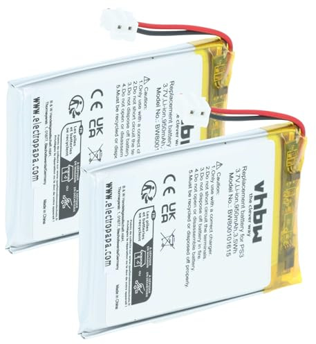 vhbw 2X Akku Ersatz für Sony Lip1359 | Lip1859, Lip1472 für Gamepad Controller (950 mAh, 3,7 V, Li-Ion)