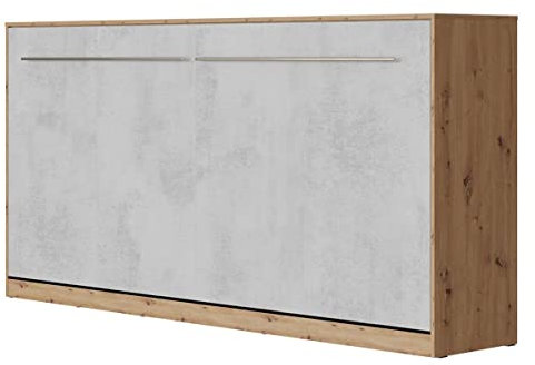 SMARTBett Schrankbett Standard 90x200 120x200 140x200 160x200 Bettschrank Wandbett Wildeiche/Beton 90 Horizontal