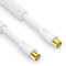 conecto Cable de Antena Sat Cable coaxial Cable de satélite TV 5,0m 4-Fold blindado IEC Enchufe con ferritas, para HDTV, Receptor, satélite, Dab, Radio, Blanco
