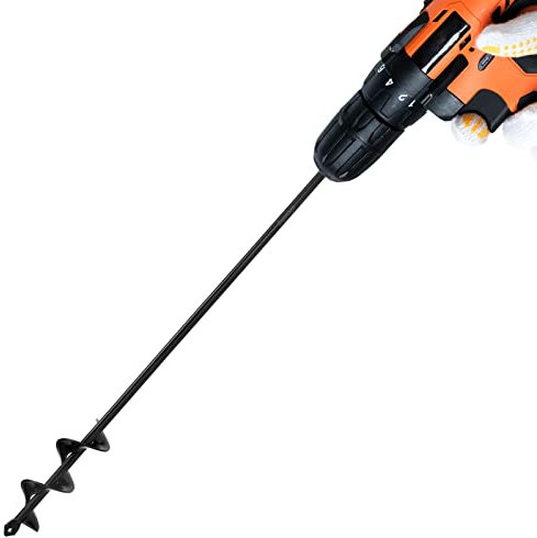 Auger Drill Bit for Planting Ruooson 1.6X17.5 in Garden AugerSpiral Drill, Easy Planter Rapid Planter Plant for 3/8 Hex Drive Drill <1Pcs>.