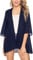 Irevial Cardigan Donna Chiffon Kimono Estiva Coprispalle Elegante Aperto Davanti Leggero Camicetta Casual Blu Navy XXL