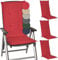 Beautissu 4er Set Gartenstuhlauflage 120x50x6 cm Loft HL Rot – Hochlehner Polster Auflage, Sitzpolster & Sitzkissen für Hochlehner Gartenmöbel - Weiche Stuhlauflage mit Schaumkern Füllung