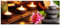 wandmotiv24 Leinwandbild Steine, Kerzen & Bl�te, Lotus, Wellness 100x40cm (BxH) Bilder auf Leinwand, Dekoration Wohnung modern M1100
