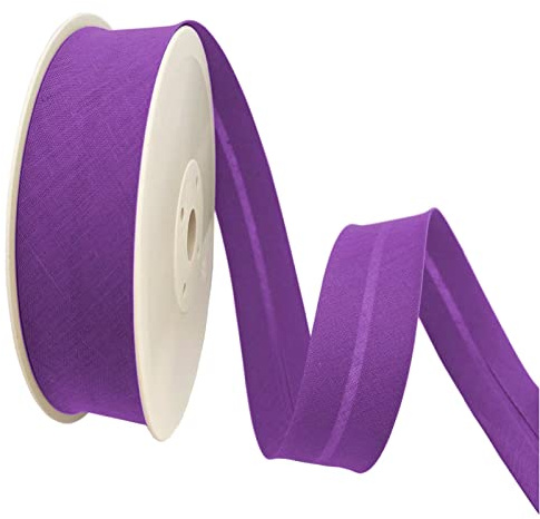 TEXTEX = Bies de 20mm de Ancho. 50% Algodón y 50% Poliéster. Pieza de 10m - (Morado)