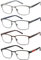4er-Pack Lesebrille für Männer, Blaulichtblocker für Arbeiten am Computer, Schutz gegen UV-Strahlung/Augenbelastung/Blendung, Metallrahmenbrille mit Taschen（2.0）