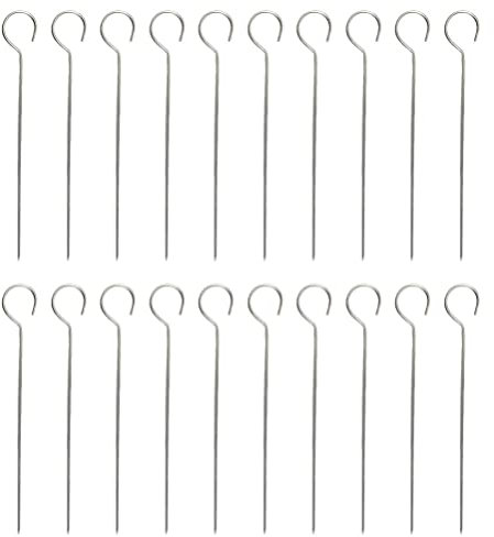 BESTonZON 20pièces Brochettes De Barbecue Acier Réutilisables Pour Et Légumes Accessoires De Cuisine Pour Grillades Plein Air