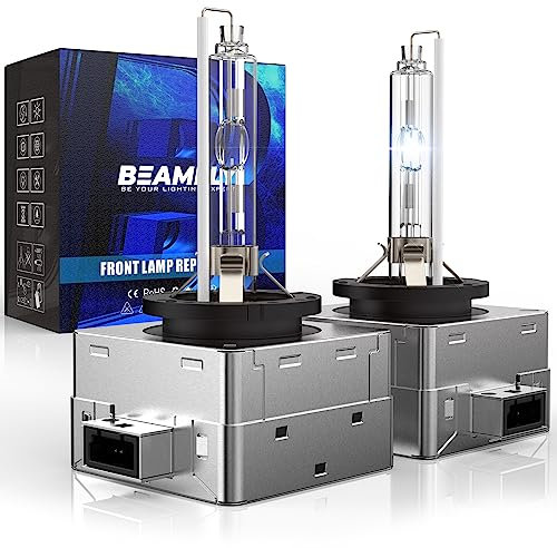 BEAMFLY D1S Bombillas Xenón 4500LM, Kit de Conversión HID para Faros Automóviles, 6000K Luces Blanco