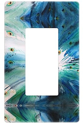 Bonito interruptor de luz decorativo de pavo real o placa de pared de toma de corriente, para interruptor de luz, atenuador, receptáculo