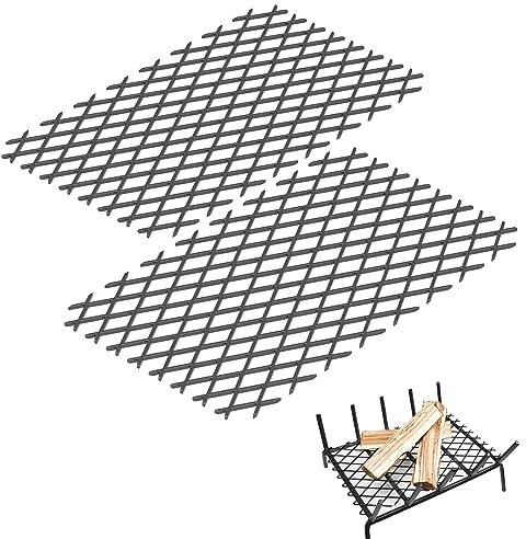 Powrocket Kaminrost-Gluthalter, 30,5 x 19,1 cm, robuster massiver Stahl, unterstützt Feuerscheite auf Rost, geeignet für die meisten Indoor-Kamine und Feuerstellen im Freien, 2 Stück