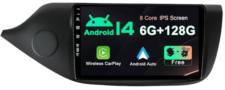 SXAUTO Android 15-6G+128G - IPS Autoradio Passt für Kia CEE'd CEED JD (2012-2018) - Eingebaut Carplay/Android Auto/DSP - LED Kamera + MIC - DAB Lenkradsteuerung WiFi Fast-Boot 360-CAM - 2 Din 9 Zoll