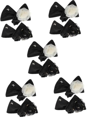 minkissy 10 piezas de tela de flores accesorios para el cabello de caballo accesorios para el cabello de flores donut crimpadora de pelo para mujeres lazos para el cabello para mujeres moño