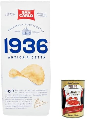 5x San Carlo 1936 Chips Patatine Kartoffelchips gesalzen 150g Kartoffel chips + Italian Gourmet polpa 400g