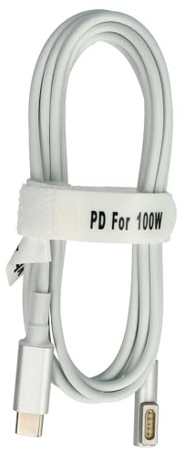 vhbw Adapterkabel USB Typ C auf MagSafe 1 kompatibel mit Apple A1224 | A1185, A1181, A1184 Notebook, Laptop - 175 cm, 100 W, PVC