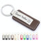 Porte-clés personnalisé en cuir et métal - Idée cadeau homme femme ou couple, cadeau personnalisé porte clé marraine parrain, cadeau père, mère (Marron - Avec personnalisation)