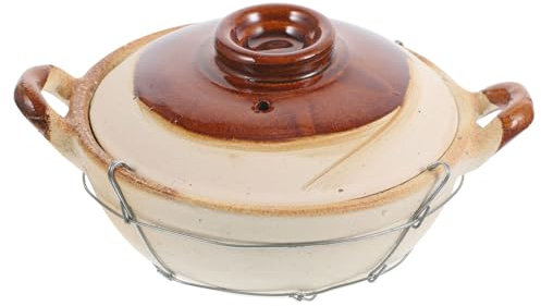 PRETYZOOM Casserole Argile Avec Anse Simple Pour Cuisson Au Four Et Plaque Chauffante Pot Terre Cuite Traditionnel Pour Riz Braisé Et Soupes Maison