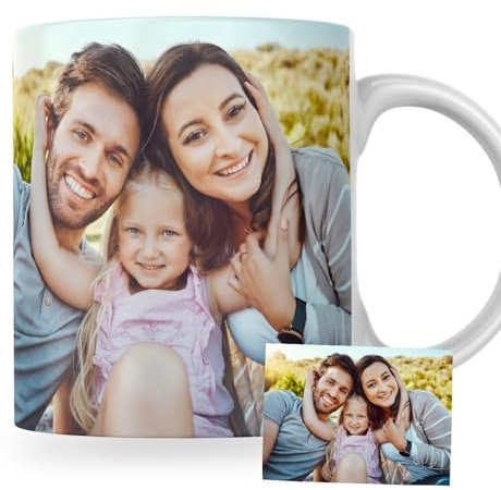 DEREGALOOS Taza de cerámica Personalizada con Foto. Taza Personalizada para Regalo con Foto. Regalo Original Personalizado para Eventos. Taza Original Personalizada con Foto. (1)