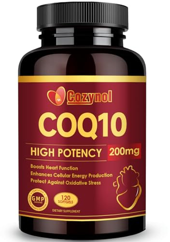 CoQ10 200mg Softgels with PQQ & Omega 3, Maximum Absorption Coenzyme Q10, Powerful Antioxidant for Heart & Energy Health, 120 Count, 4 Month Supply, Non-GMO