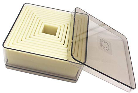 Luzhengyang 9 Square Cookie Biscuit Cutter Set | Cake Pastry Cutter | Nylon | Various Sizes | Safe Design | for Baking | Trendy Kitchen Tool - 1