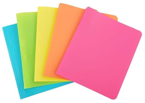 FLVG A4 Schnellhefter, 5 Stück in 5 Neonfarben Neonfarben von Onkel Schwerdt,von hinten abheftbar Schnellhefter