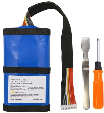 WRUMI Replacement Battery for JBL Boombox 2:Boombox2 SUN-INTE-213 SUN-INTE-268 Portable Bluetooth Speaker Battery 10000mAh 7.26V with Tools (Not for Boombox 1)