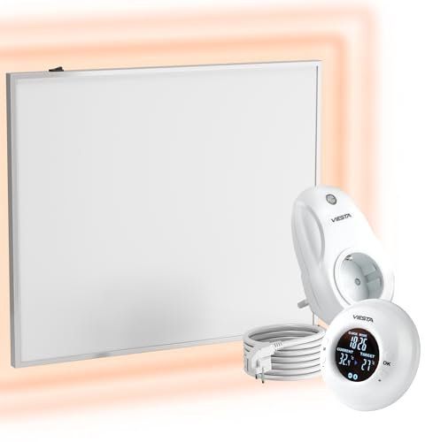 UMBRELLA® Infrarot Wandheizung mit Thermostat [INKL. Th20 THERMOSTAT] – Infrarotheizung Wandmontage Heizkörper – Carbon Crystal Infrarotheizung – Paneel Badezimmer geeignet – (Modell F300-300W)