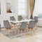 H.J WeDoo Esszimmergruppe Esstisch mit 6 Stühlen Essgrupp, Rechteckig Küchentisch und 6er Set Esszimmerstühle Sitzgruppe für Wohnzimmer Küche Büro(160x80cm Tisch+6 Grau Stühle)
