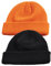 YKMYXZ 2PC Männer Winter Herbst Warme Brimless Strickmütze Mützen Frauen Hip Hop Skullcap Straße Unisex Solid Melone Cap(Black Orange)