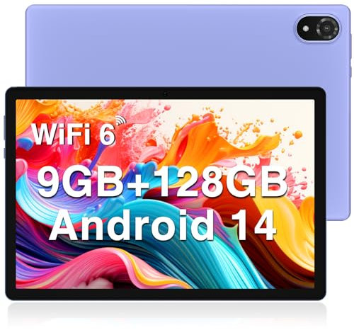 DOOGEE U10 Android 14 Tablette 9GB RAM+128GB ROM (1TB TF) WiFi 6 Tablette Tactile 10 Pouces 2024, Quad-Core 2.0 GHz, 5060mAh / 8MP+5MP / Widevine L1/ BT 5.0, Violet