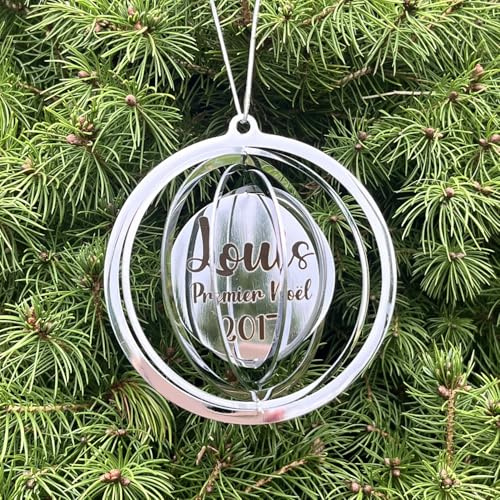 Christbaumkugel aus Metall, personalisierbar, Chrom