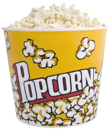 Snackschale - Popcorn-Schale Retro | Snackbehälter mit über 2 Litern Fassungsvermögen für Streming-, Filme- und Fernsehabende | Wiederverwendbar, PP Kunststoff (robust) (Pure Retro Yellow 2,8l)