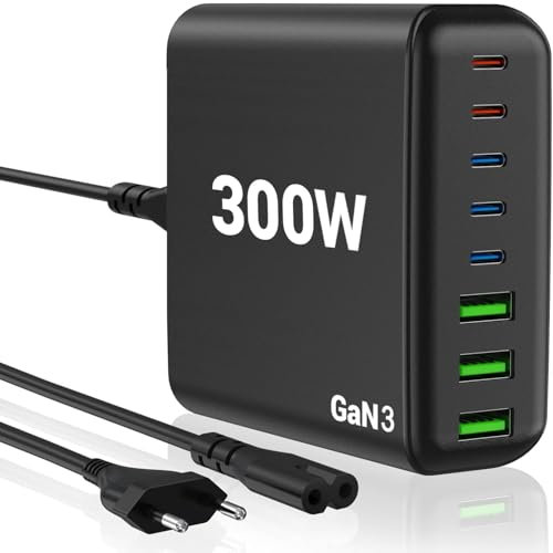 TKOQSMR USB C Ladegerät Mehrfach: 400W 8-Port Schnellladegerät mit USB-C und USB-A, USB c Netzteil für iPhone 16 15 14 Pro Max, MacBook, ipad
