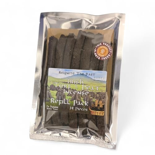Paquete de recambio de incienso para césped irlandés/turba, 14 piezas, el auténtico olor de la antigua Irlanda, idea de regalo irlandesa fabricada en Irlanda