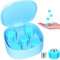 Gonggi Koreanisches Spiel Gong Gi – Gewichtete Gongi-Steine ​​– Echtes Gongii-Tintenfisch-Gong-gi-Set mit Etui (Blue)