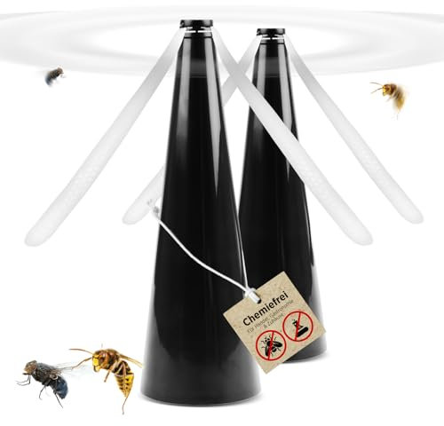 H+H Fliegenwedler 2 STK. | Insekten Ventilator | Mückenventilator Tisch | Fliegenvertreiber draußen | Fliegenabwehr Tischventilator | Fliegenventilator | Wespenventilator | Fliegenschreck Terrasse