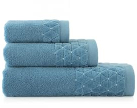 ZWOLTEX - Handtuchset 3 Stück Satz: 30x50, 50x100, 70x140 cm Oscar - Duschtuch Ägyptische Baumwolle, Sauna Badetuch Handtuch Groß, Strandhandtuch, Bath Towel - Blau
