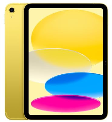 Apple iPad con chip A16: display Liquid Retina da 11'', 128 GB, Wi Fi 6 + reti cellulari 5G, fotocamera frontale e posteriore da 12MP, Touch ID, autonomia di un giorno intero di batteria — giallo