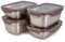 PracticDomus Juego de Recipientes Cuitisan en Acero Inoxidable Cromosteel Aptos Microondas, Horno y Nevera (4X Rectangle)