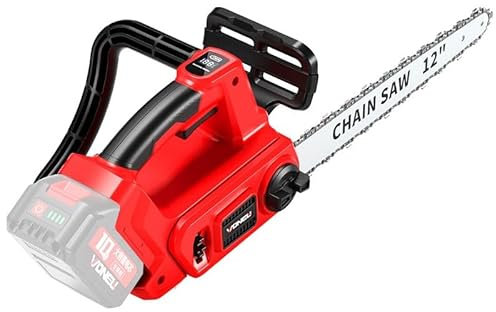 12 Inch Cordless Chainsaw, Cordless Brushless Chainsaw Compatible with Makita 21V Battery, Hand Held Electric Chainsaws, Battery Chainsaws, 10m/s Chain Speed, 3 Chains, 3 Guide (Not Batter y)