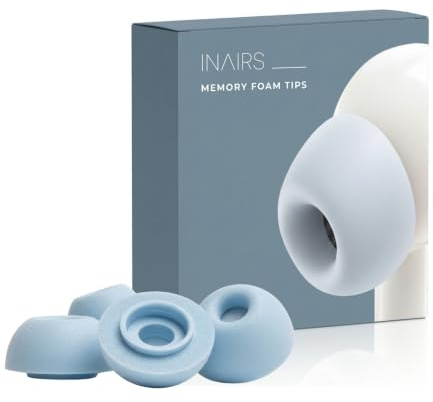 INAIRS Foam Tips – für Apple AirPods Pro (1. & 2. Gen.) – 3 Paar Kopfhörer Aufsätze, S/M/L, Grau