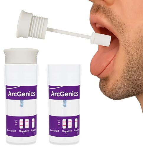 2-Pack Cannabis Saliva Test - Rilevamento ultra sensibile del THC (3ng/mL) nel fluido orale - Screening rapido e discreto della marijuana